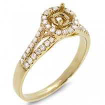 0.29ct 14k Yellow Gold Diamond Semi-mount Ring