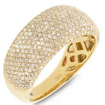 0.87ct 14k Yellow Gold Diamond Pave Lady's Ring