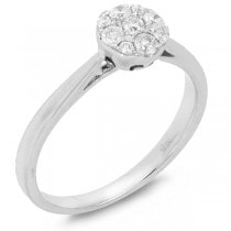0.26ct 14k White Gold Diamond Cluster Lady's Ring