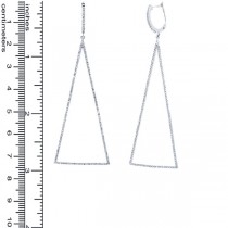 0.88ct 14k White Gold Diamond Triangle Earrings
