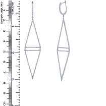 0.98ct 14k White Gold Diamond Triangle Earrings