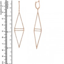 0.98ct 14k Rose Gold Diamond Triangle Earrings
