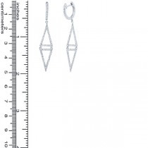 0.49ct 14k White Gold Diamond Triangle Earrings