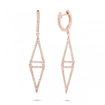 0.49ct 14k Rose Gold Diamond Triangle Earrings