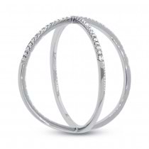 0.18ct 14k White Gold Diamond Lady's ''X'' Ring