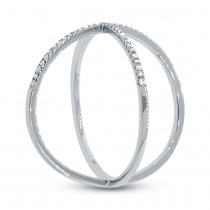 0.18ct 14k White Gold Diamond Lady's ''X'' Ring Size 8