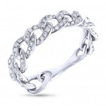 0.62ct 14k White Gold Diamond Chain Ring