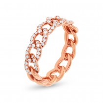 0.41ct 14k Rose Gold Diamond Chain Ring Size 6.5