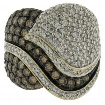 2.76ct 14k Two-tone Gold White & Champagne Diamond Lady's Ring Size 12