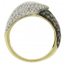 2.76ct 14k Two-tone Gold White & Champagne Diamond Lady's Ring Size 12