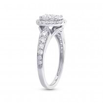 0.89ct 14k White Gold Diamond Cluster Lady's Ring