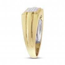 0.14ct 14k Yellow Gold Diamond Men's Ring
