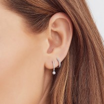 Diamond Huggie Earrings 14k White Gold (0.07ct)
