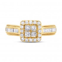 1.03ct 14k Yellow Gold Diamond Invisible Lady's Ring