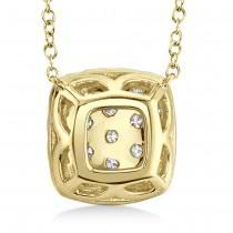 Diamond Pave Square Pendant Necklace 14k Yellow Gold (0.53ct)