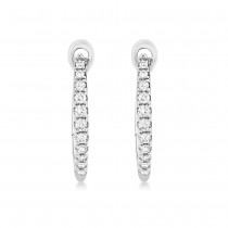 Diamond Accented Hoop Earrings 14k White Gold (0.15ct)