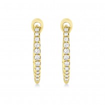 Diamond Accented Hoop Earrings 14k Yellow Gold (0.15ct)