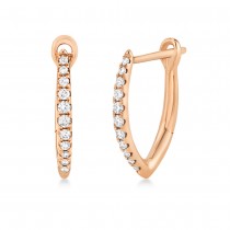 Diamond Accented Hoop Earrings 14k Rose Gold (0.15ct)