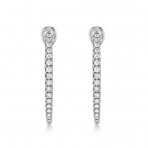Diamond Accented Hoop Earrings 14k White Gold (0.35ct)