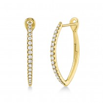 Diamond Accented Hoop Earrings 14k Yellow Gold (0.35ct)