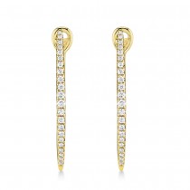 Diamond Accented Hoop Earrings 14k Yellow Gold (0.75ct)