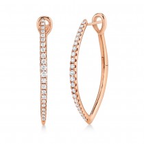 Diamond Accented Hoop Earrings 14k Rose Gold (0.75ct)
