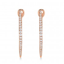 Diamond Accented Hoop Earrings 14k Rose Gold (0.75ct)