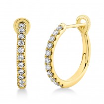 Diamond Leverback Hoop Earrings 14k Yellow Gold (0.26ct)