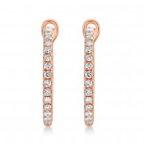 Diamond Leverback Hoop Earrings 14k Rose Gold (0.74ct)