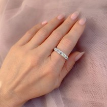 Emerald Cut Diamond Ring Band 14K White Gold (1.50ct)