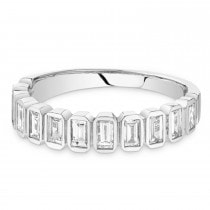 Diamond Baguette Wedding Band Ring 14K White Gold (0.78ct)