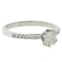 0.68ct 14k White Gold Radiant Cut Diamond Engagement Ring