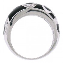0.06ct Silver Diamond & Enamel Ring