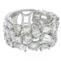 5.11ct 14k White Gold Diamond Lady's Ring