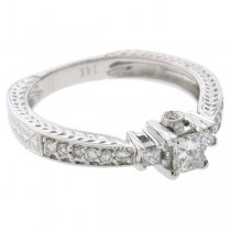 0.57ct 14k White Gold Princess Cut Diamond Engagement Ring