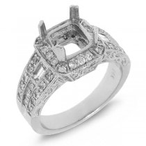 0.90ct 14k White Gold Diamond Semi-mount Ring