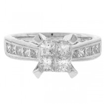 1.40ct 14k White Gold Diamond Invisible Lady's Ring
