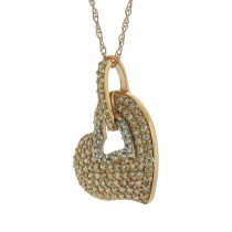 0.56ct 14k Two-tone Diamond Heart Pendant Necklace