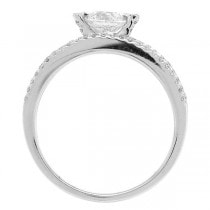 0.71ct Round Brilliant Center and 0.35ct Side 14k White Gold Diamond Engagement Ring
