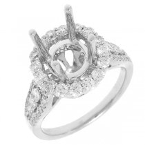 0.90ct 18k White Gold Diamond Semi-mount Ring