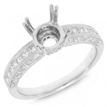 0.80ct 18k White Gold Diamond Semi-mount Ring