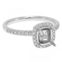 0.22ct 14k White Gold Diamond Semi-mount Ring