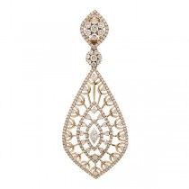 2.25ct 14k Rose Gold Diamond Pendant Necklace