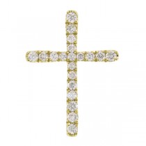 0.21ct 14k Yellow Gold Diamond Cross Pendant Necklace