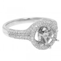 0.68ct 18k White Gold Diamond Semi-mount Ring