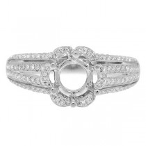 0.58ct 18k White Gold Diamond Semi-mount Ring