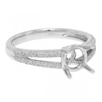 0.19ct 18k White Gold Diamond Semi-mount Ring