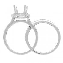 0.91ct 18k White Gold Diamond Semi-mount Ring 2-pc