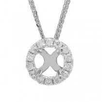 0.21ct 14k White Gold Diamond Semi-mount Pendant Necklace