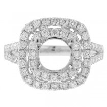 0.89ct 18k White Gold Diamond Semi-mount Ring